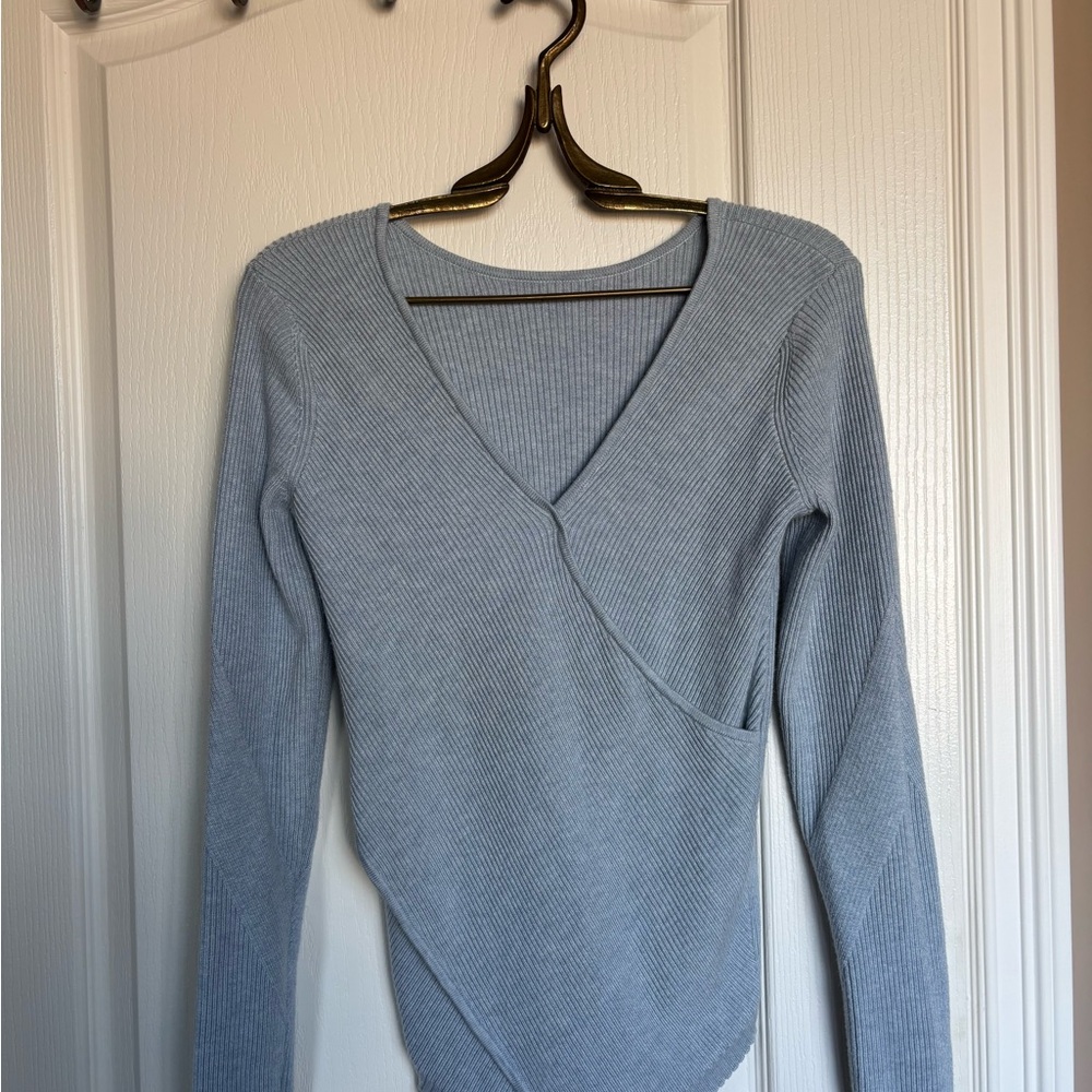 lululemon athletica Light Blue V-Neck Sweater